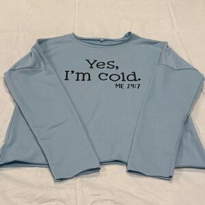 Blue Long Sleeve Graphic Tee